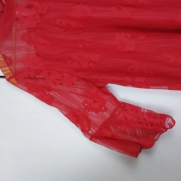 Shannon Ford New York Red Lace Elegant Dress Top Holidays  Sz.2X - Picture 4 of 11